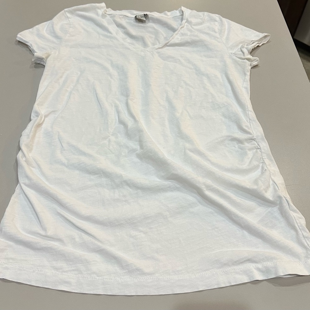 J. Crew Short Sleeve Maternity T-Shirt Top -White - Size S  Good Condition!